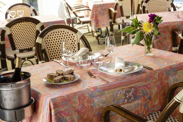 Table laid on the terrace